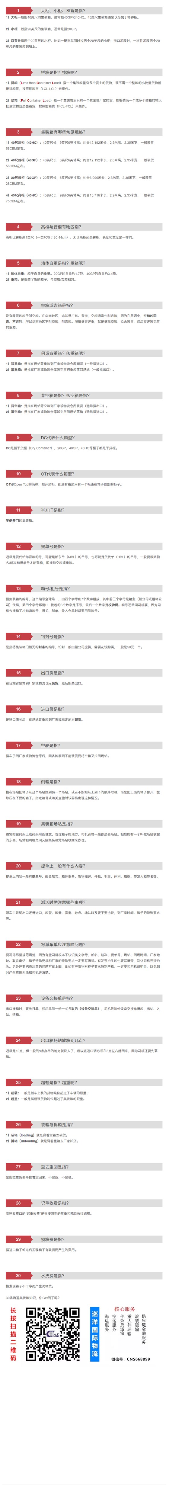【货代必看】最实用的30条集装箱知识